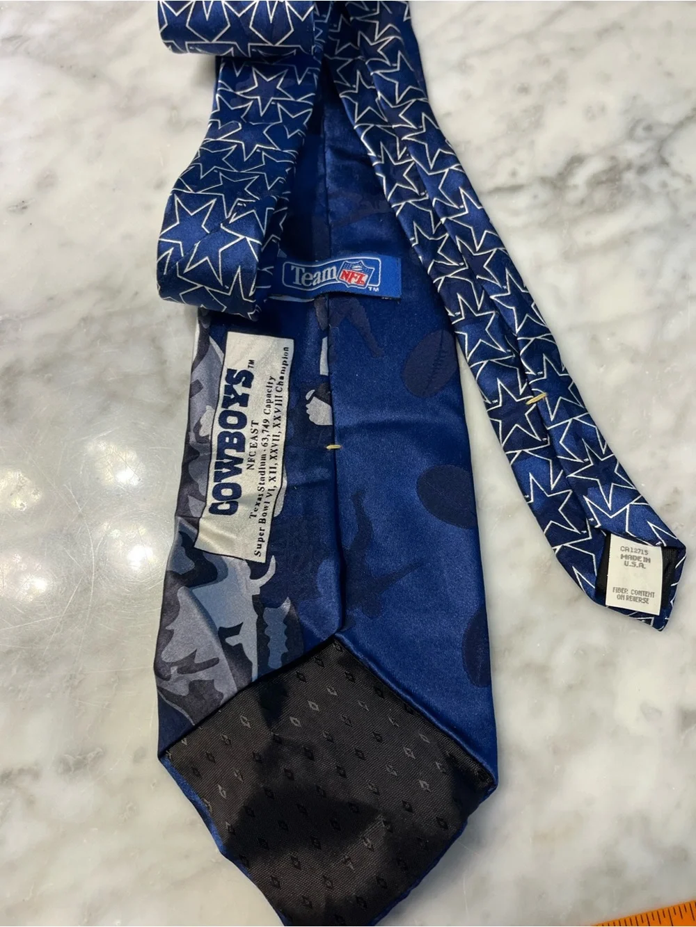 Pro Football Graphic Navy Blue Tie
